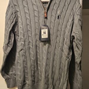 Polo Ralph Lauren Men's Sage Cable Knit Sweater. Size Small